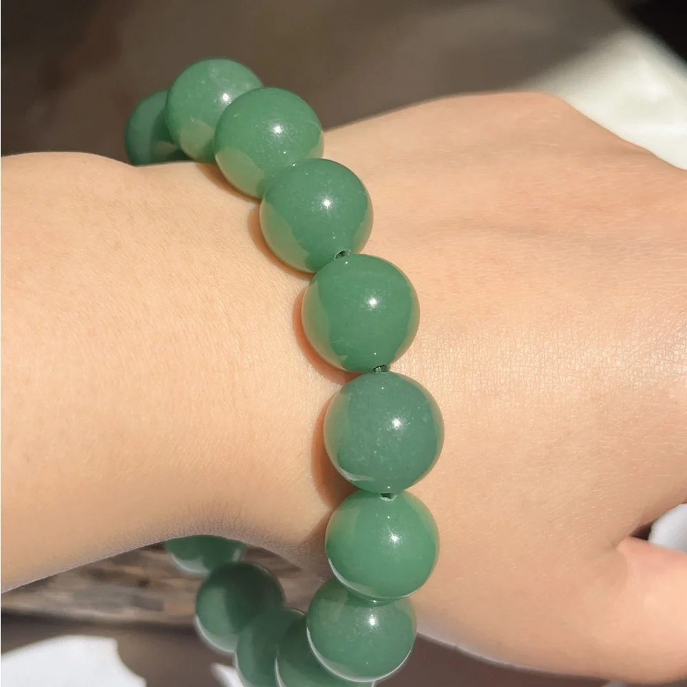 14mm Green Aventurine Beaded Bracelet‎
